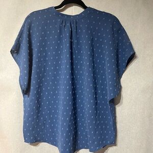 Zara Navy Geometric Blouse‎